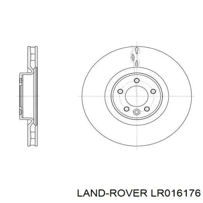 LR016176 Land Rover диск гальмівний передній