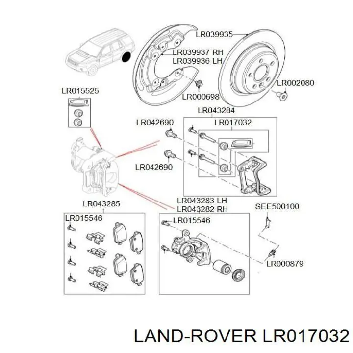 Ремкомплект супорту LR017032 Bearmach