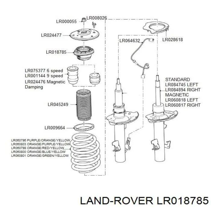Підшипник опорний амортизатора, переднього Land Rover Freelander 2 (L359) (Land Rover Фрілендер)