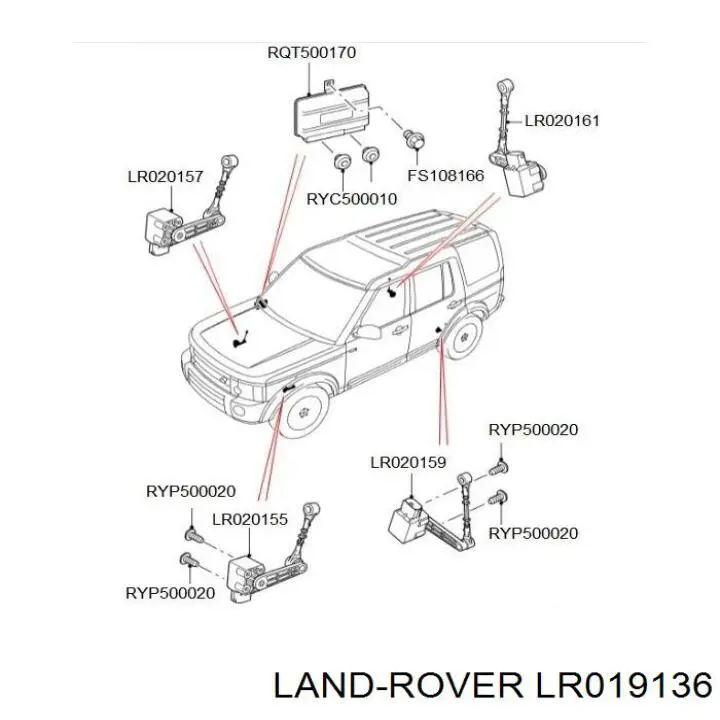 Купити RQH500060 Land Rover Датчик рівня положення кузова, передній правий