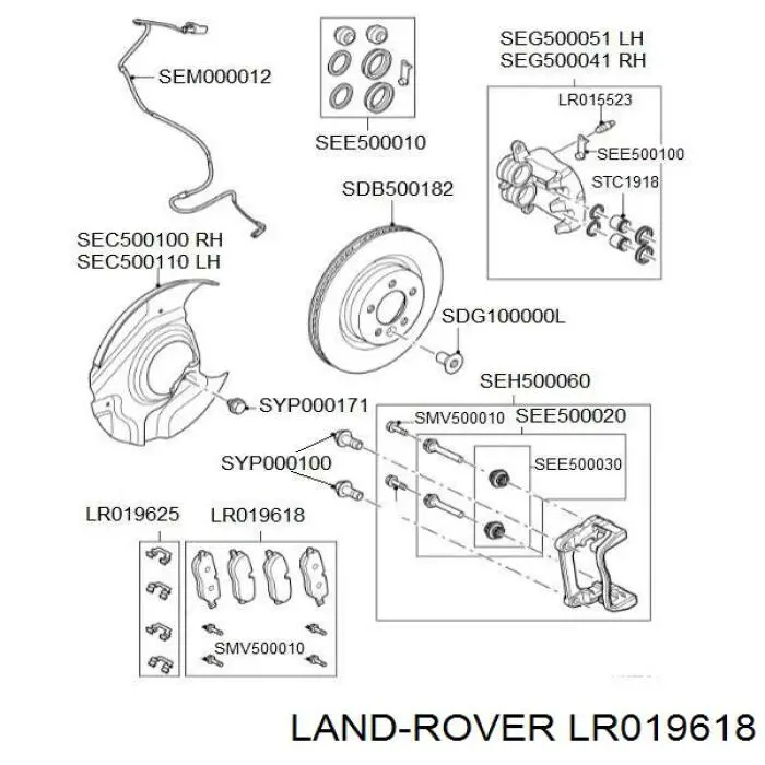 LR019618 Land Rover колодки гальмівні передні, дискові