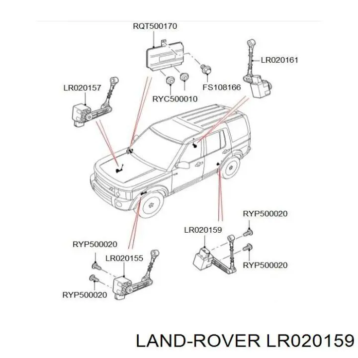 Датчик рівня положення кузова, задній лівий LR020159 Britpart
