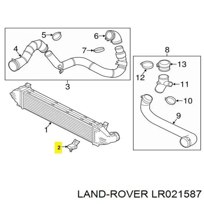 LR021587 Land Rover датчик тиску у впускному колекторі, map