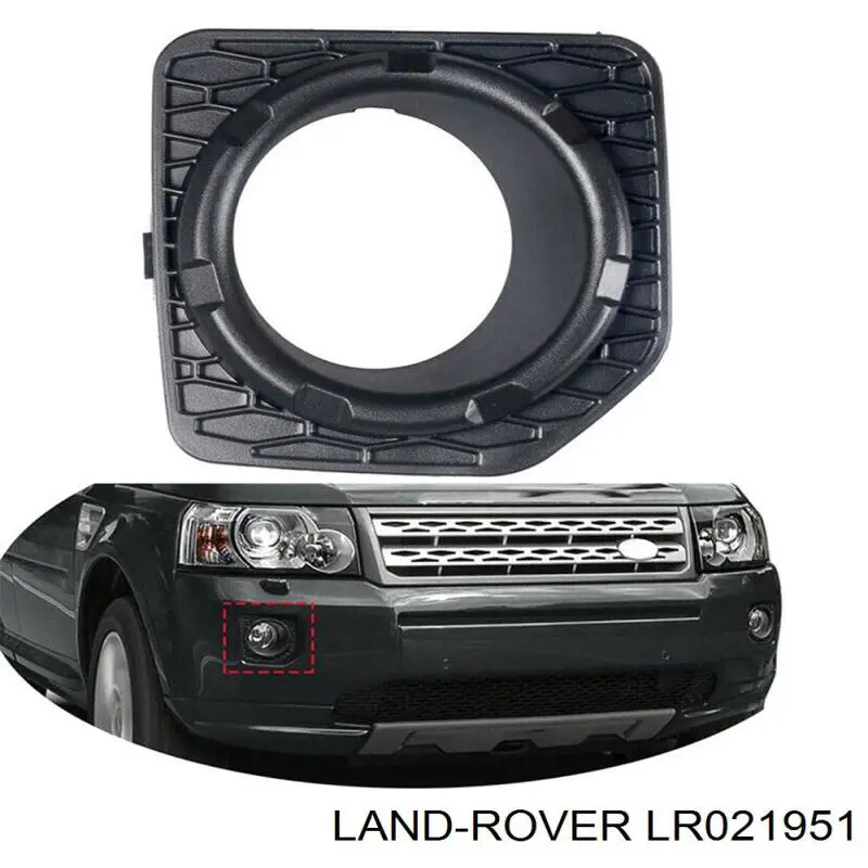 LR021951 Land Rover Решітка протитуманних фар ліва