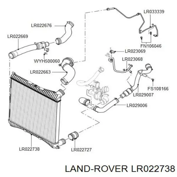 Купити LR022738 Land Rover Радіатор интеркуллера