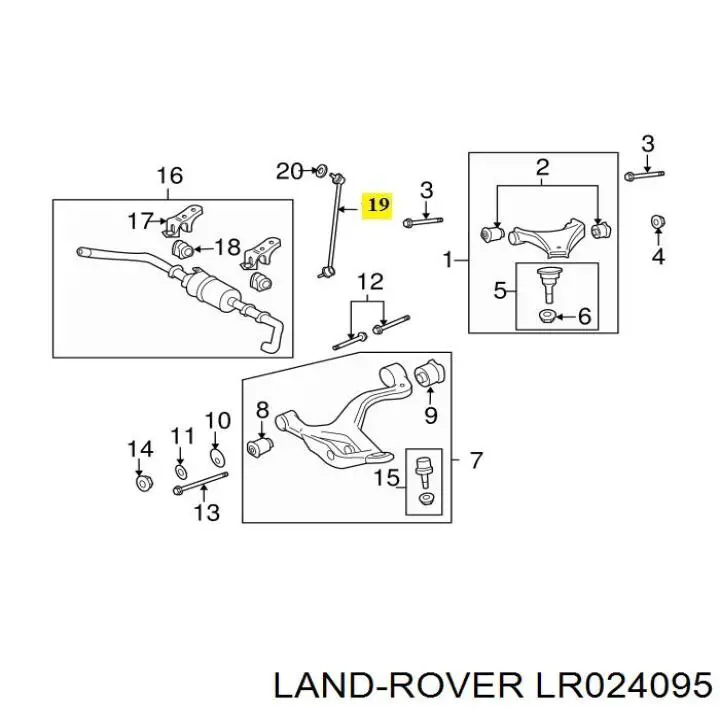 Купити LR024095 Land Rover Стабілізатор поперечної стійкості передній