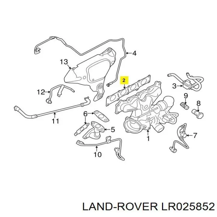 LR025852 Land Rover прокладка випускного колектора