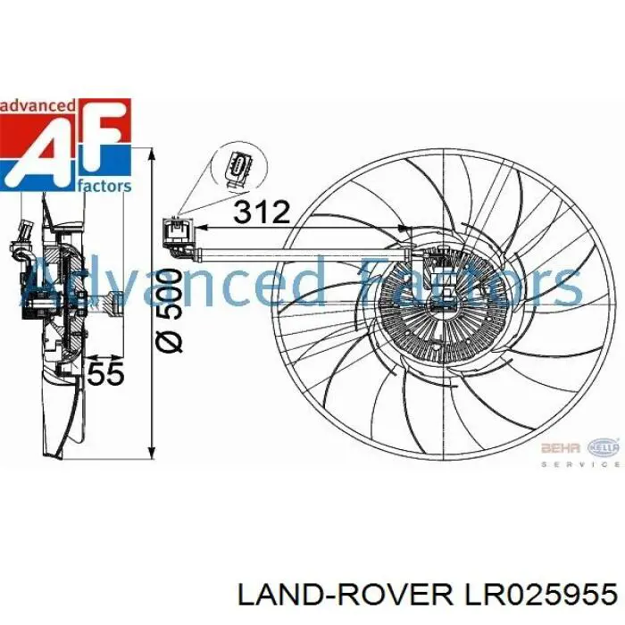 Вентилятор радіатора Land Rover LR025955 ціна, від 354.88 USD