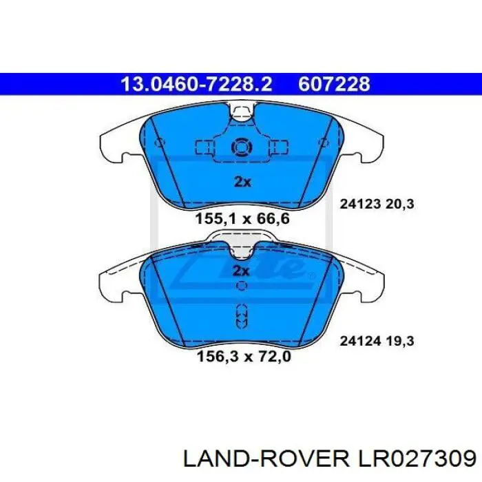 Колодки гальмівні передні, дискові LR027309 Land Rover