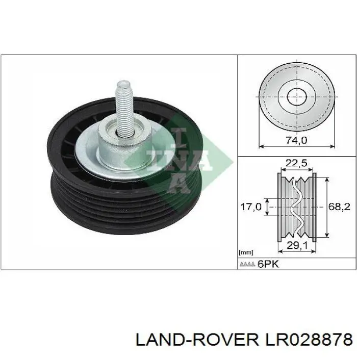 Ролик приводного ременя, паразитний Britpart LR028878 ціна, від 22.32 USD