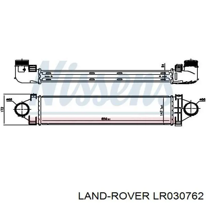 LR030762 Land Rover Радіатор интеркуллера