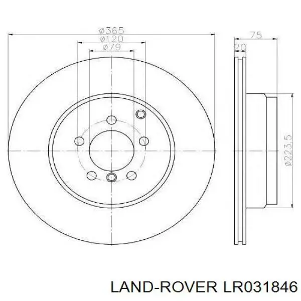Купити LR031846 Land Rover Диск заднього гальма