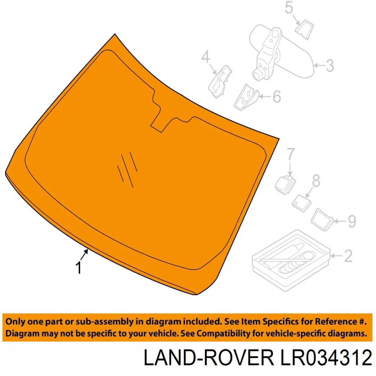 Скло лобове LR034312 Land Rover