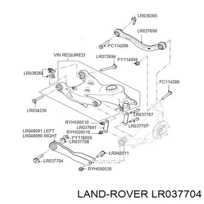 Болт заднього продольно важеля, розвальний Land Rover LR037704 ціна, від 12.60 USD
