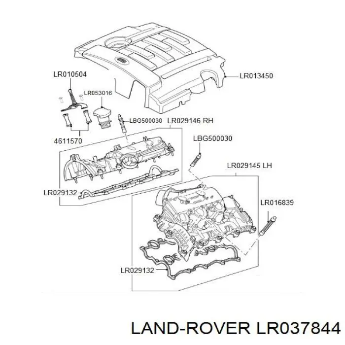 LR016955 Land Rover Горловина маслозаливна