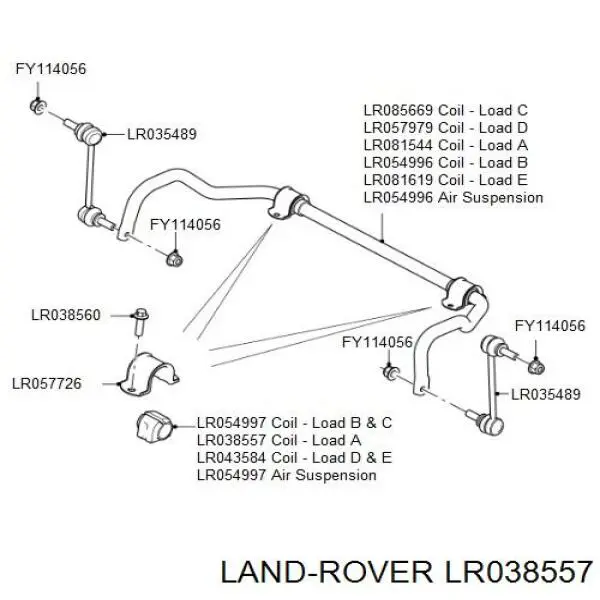 Купити LR038557 Land Rover Втулка стійки переднього стабілізатора
