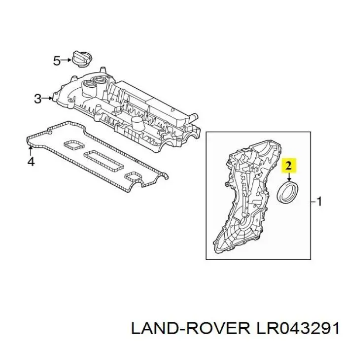 Купити LR043291 Land Rover Сальник коленвала передній