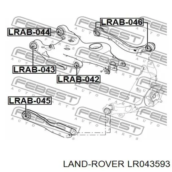 LR043593 Land Rover Цапфа - поворотний кулак задній, правий