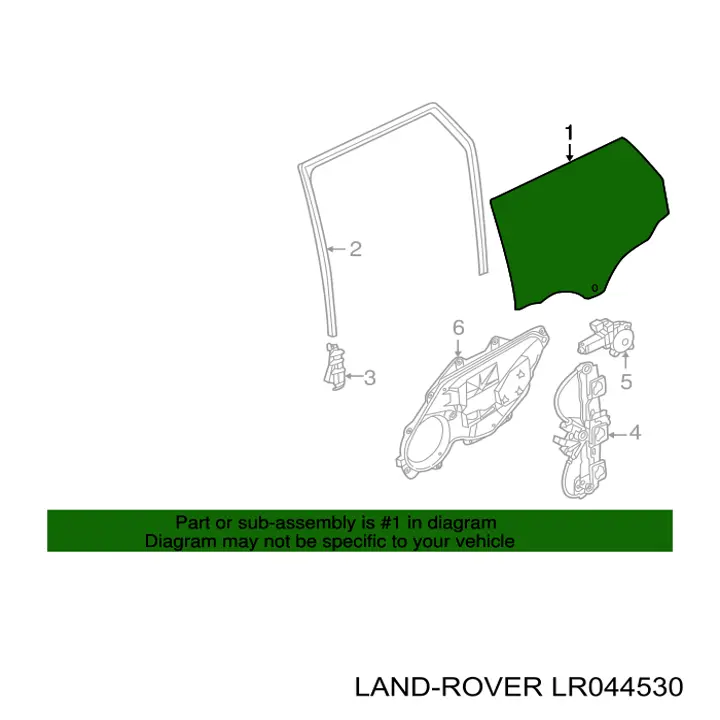 Скло задньої двері лівої Land Rover LR044530 ціна, від 57.15 USD