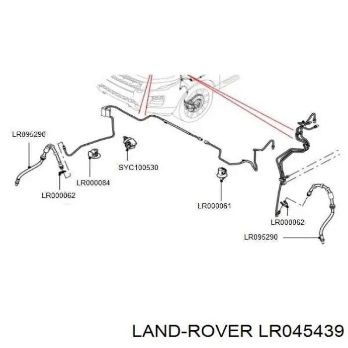 Шланг гальмівний передній LR045439 Land Rover