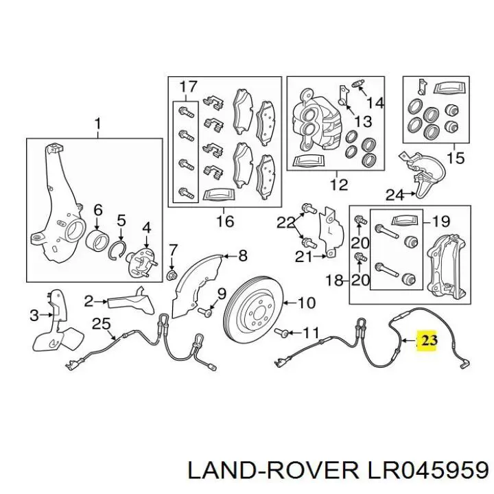 Купити LR045959 Land Rover Датчик зносу гальмівних колодок