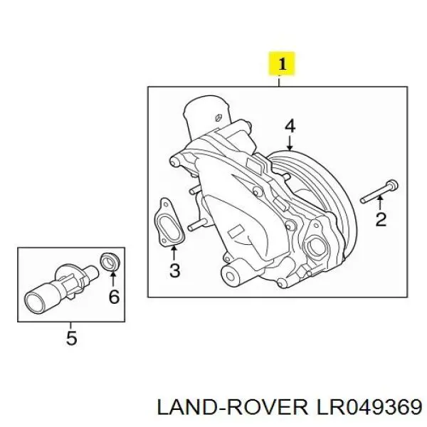 Помпа водяна, (насос) охолодження LR049369 Land Rover