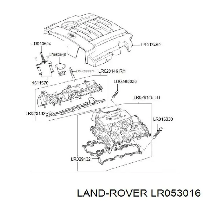 Купити LR016955 Land Rover Горловина маслозаливна