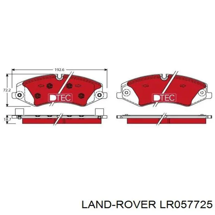 Колодки гальмівні передні, дискові LR057725 Land Rover