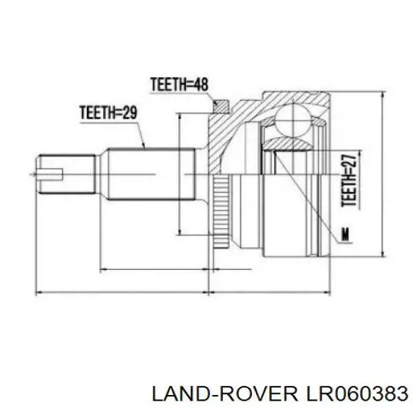 ШРУС зовнішній передній LR060383 Land Rover