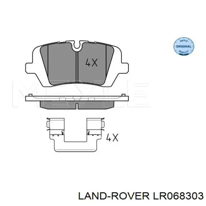 Задні гальмівні колодки Land Rover LR068303 ціна, від 45.89 USD