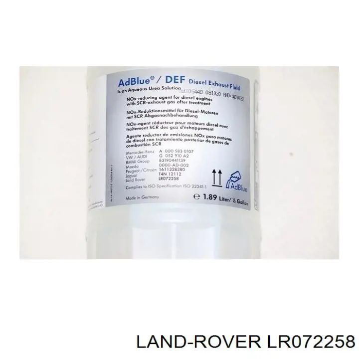 LR072258 Land Rover Засіб для нейтралізації відпрацьованих газів, сечовина