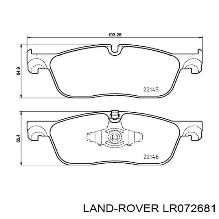LR072681 Land Rover Передні гальмівні колодки