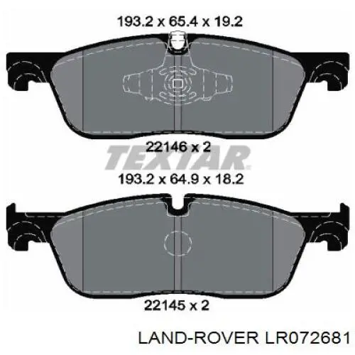 Гальмівні колодки Land Rover LR072681 ціна, від 54.50 USD