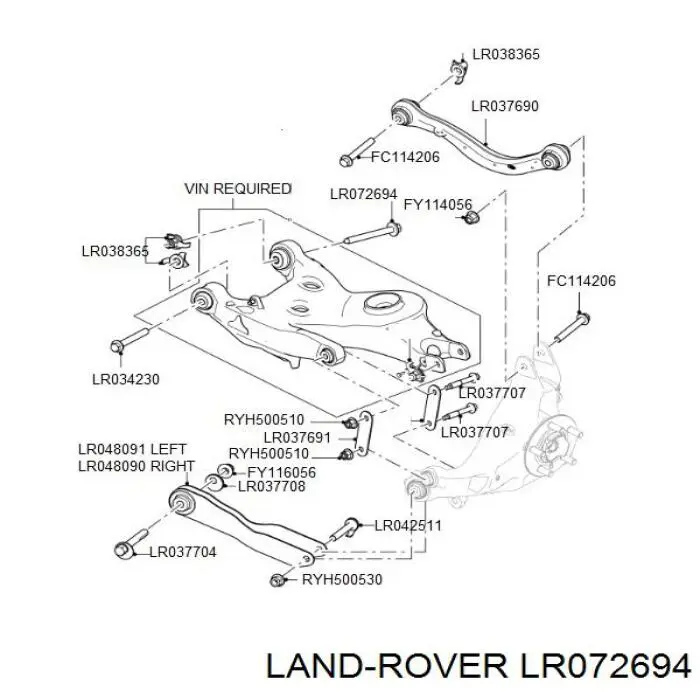 Болт переднього важеля Land Rover LR072694 ціна, від 9.86 USD