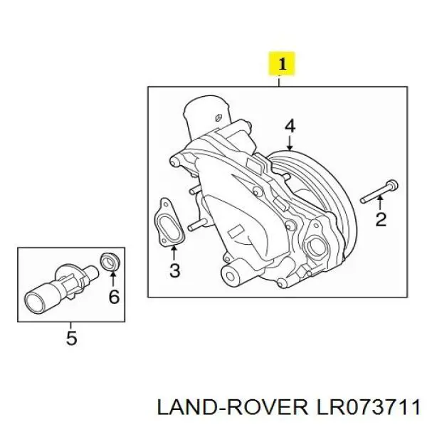Купити LR073711 Land Rover Насос охолоджуючої рідини