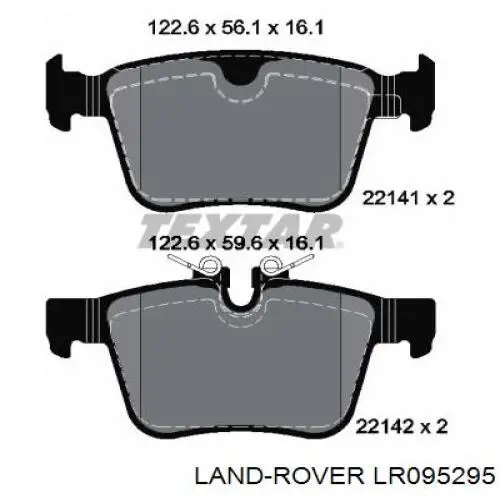 Задні гальмівні колодки LR095295 Land Rover