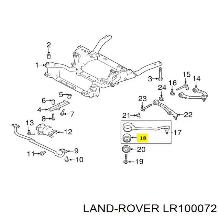 Сайлентблок переднього нижнього важеля LR100072 Land Rover