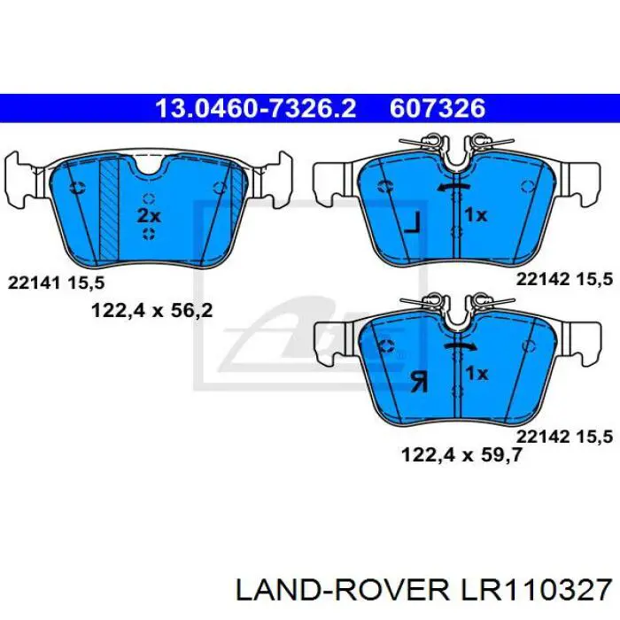 Задні гальмівні колодки Land Rover LR110327 ціна, від 43.47 USD