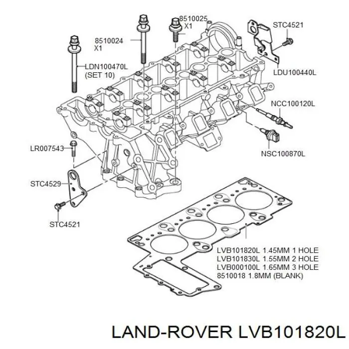 Прокладка ГБЦ Land Rover LVB101820L ціна, від 46.53 USD