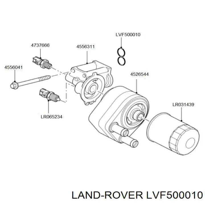 Прокладка адаптера маслянного фільтра LVF500010 Land Rover