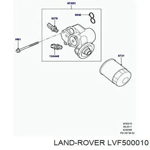 Прокладка адаптера маслянного фільтра Land Rover LVF500010 ціна, від 13.35 USD