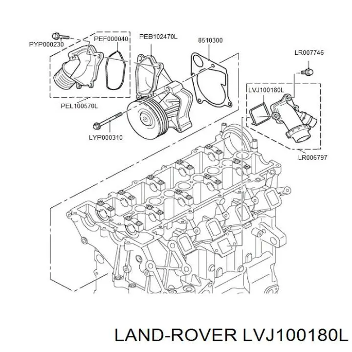 Прокладка фланця (трійника) системи охолодження Land Rover LVJ100180L ціна, від 6.27 USD