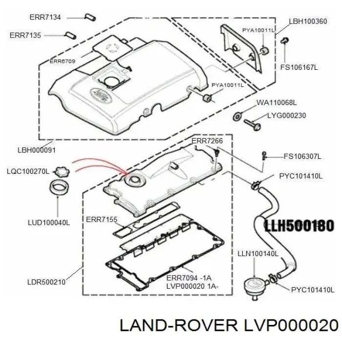 LVP000020 Land Rover прокладка клапанної кришки двигуна