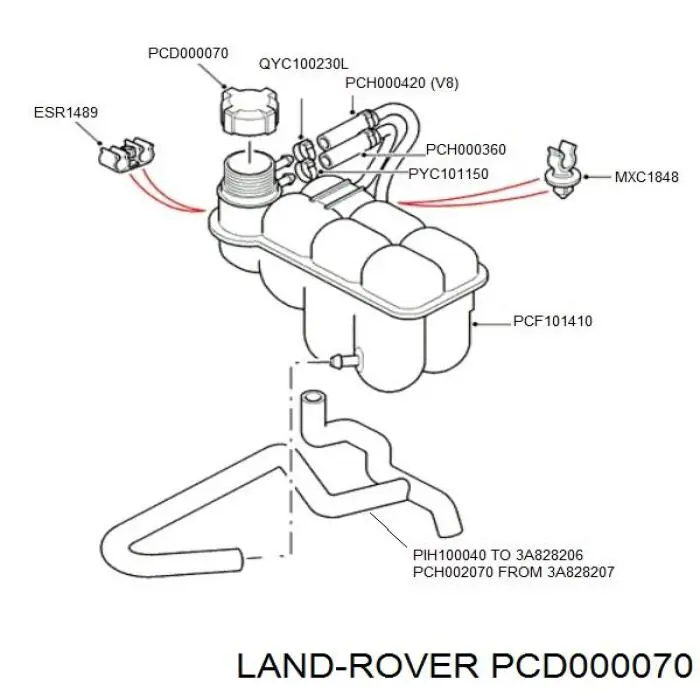 Кришка / пробка розширювального бачка Land Rover PCD000070 ціна, від 12.61 USD