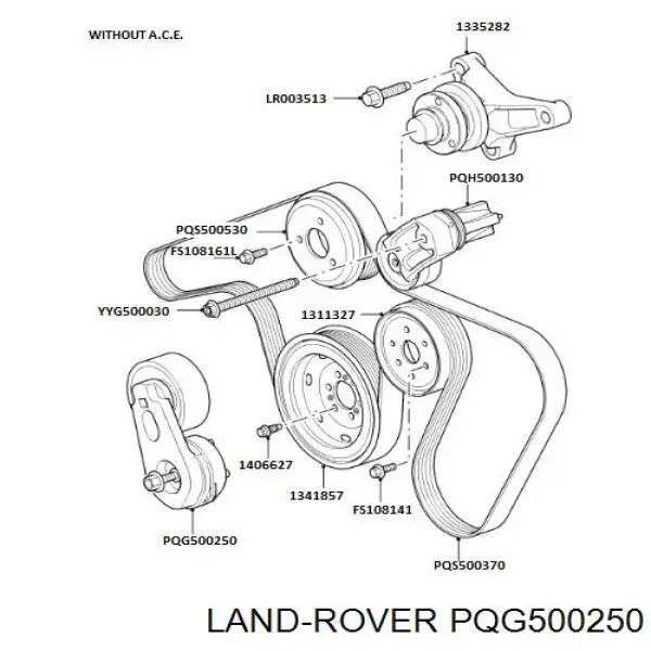 PQG500250 Land Rover натягувач приводного ременя