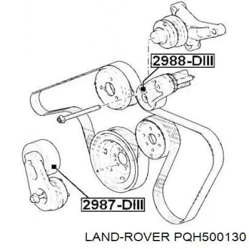 Натягувач приводного ременя Land Rover PQH500130 ціна, від 51.34 USD