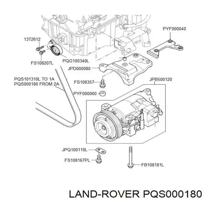 Ремінь приводний, агрегатів PQS000180 Land Rover