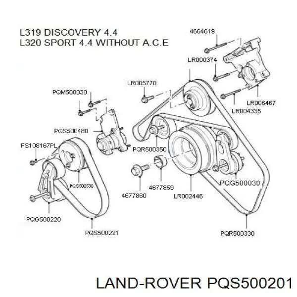 PQS500201 Land Rover ремінь приводний, агрегатів