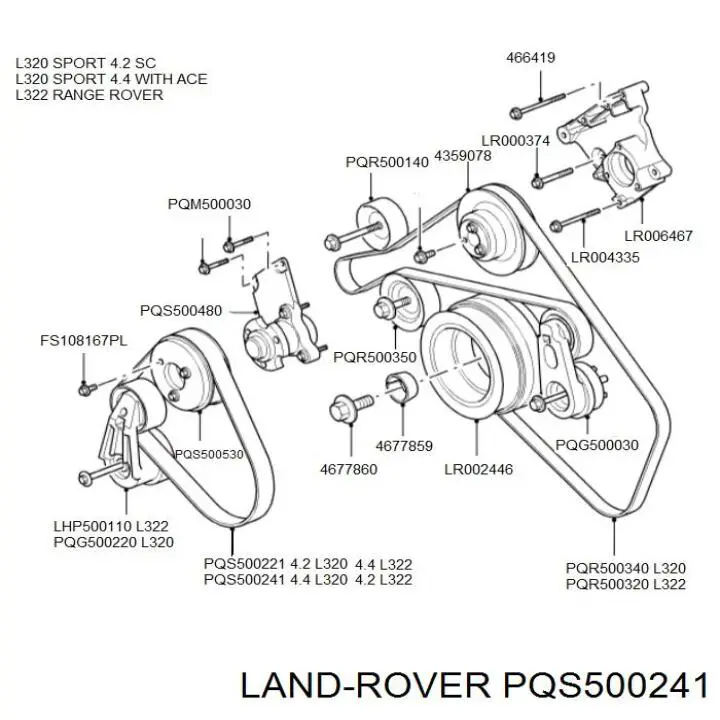 Купити PQS500241 Land Rover Ремінь генератора