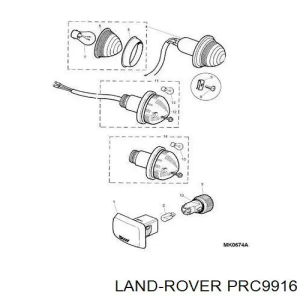 PRC9916 Land Rover повторювач повороту на крилі